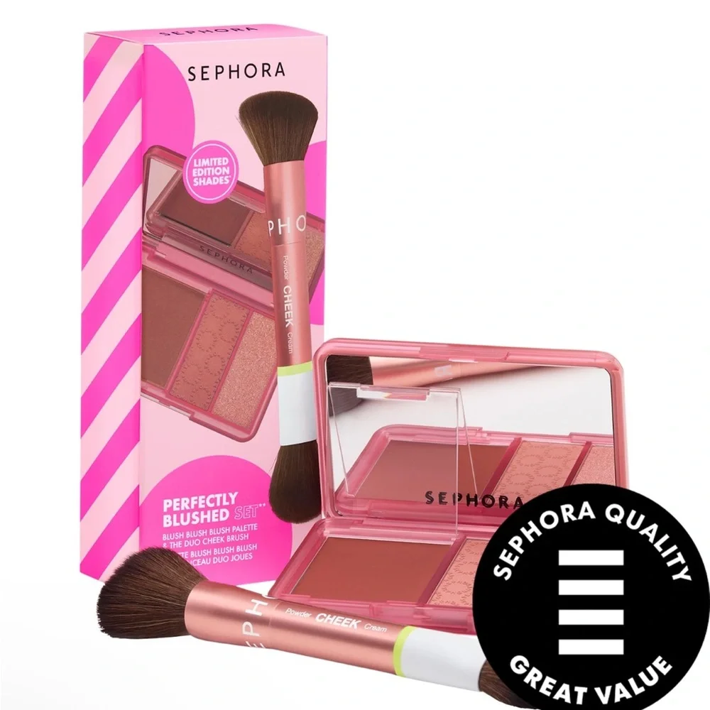 Sephora Collection Perfectly Blushed Makeup Blush and Brush Set